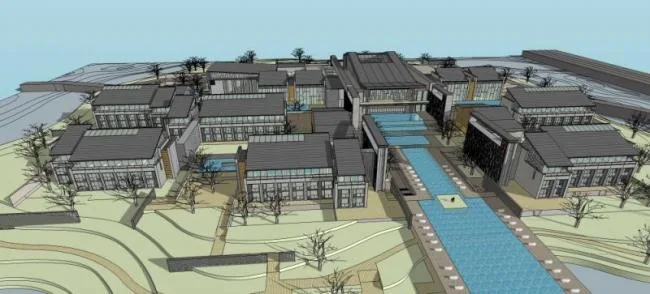 Sketchup Hotel Model | Multi story Hotel, Modern Chinese Style