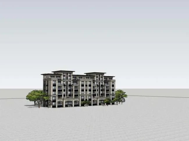 Sketchup Residential Model | Multi story Residence, Garden House, Residential Building, Classical Style