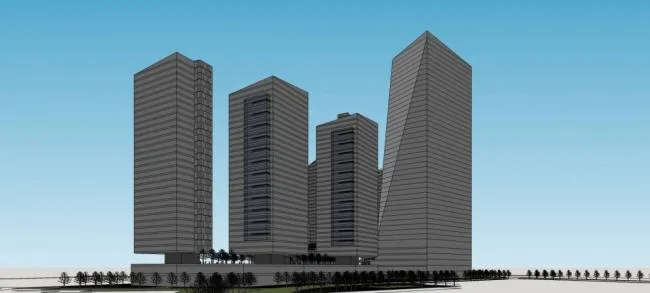 Sketchup Complex Model | Shenzhen Xiasha Jingji Project, super high-rise office building, hotel, residential, shopping mall, commercial complex, modern style
