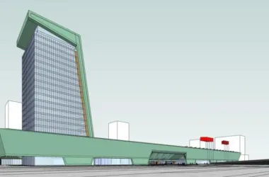 SketchUp Cultural Model: Modern Multi-Story Mixed-Use High-Rise with Exhibition Center and Offices-BIM WORLD