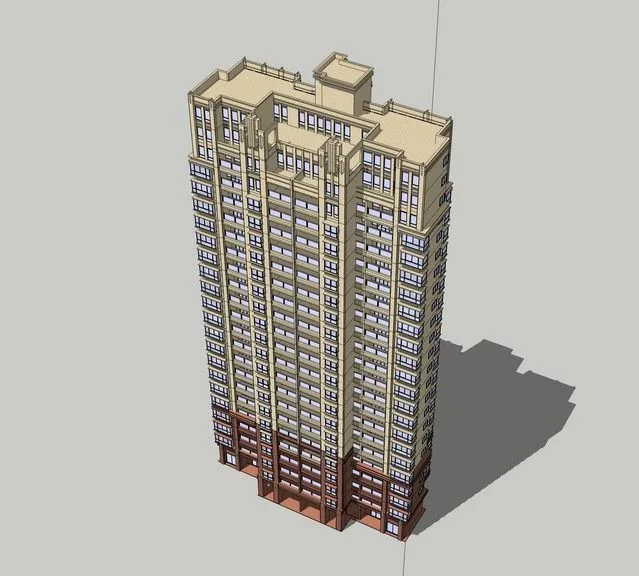 SketchUp Residential Models: Neoclassical High-Rise Apartment Buildings