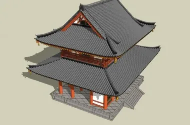 SketchUp Model of Multi-Story Ancient Chinese Architecture-BIM WORLD