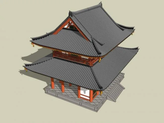 SketchUp Model of Multi-Story Ancient Chinese Architecture
