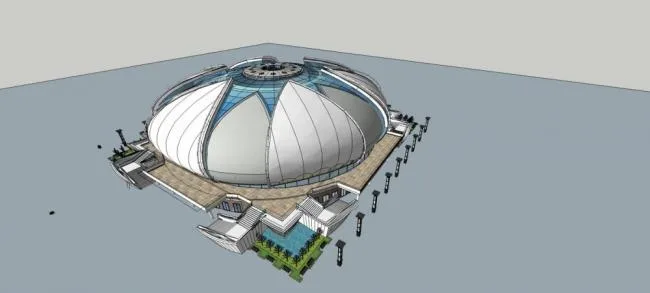 Sketchup Gymnasium Model | Multi story Gymnasium, Sports View, Modern Style, Lotus shaped