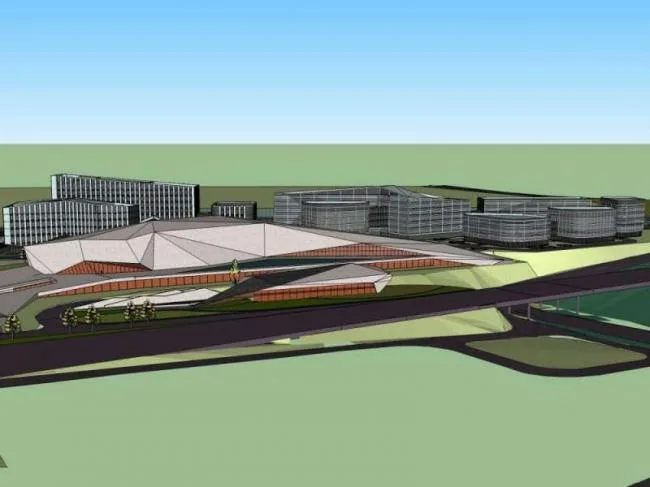 Sketchup Business Model | Multi story Stone City, Commercial, Modern Style