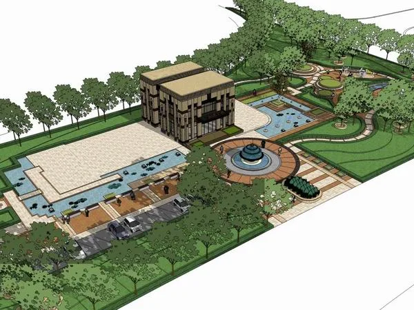 Sketchup Residential Model | Multi story Sales Office, Residential, Modern Style
