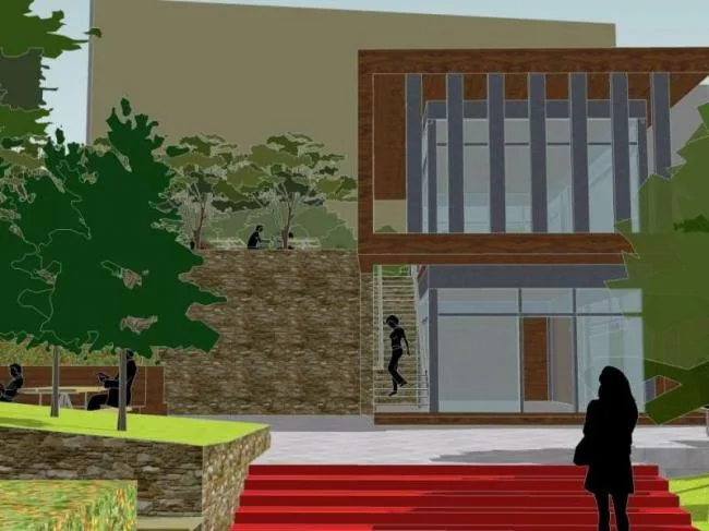 Sketchup Landscape Model | Square Landscape, Modern Style