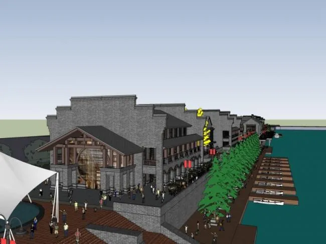 Sketchup Business Model | Multi story Commercial Street, Modern Chinese Style