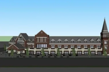 SketchUp Business Model: British-Style Multi-Story Commercial Pedestrian Street-BIM WORLD