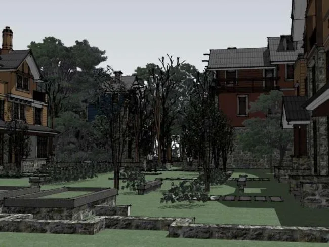 Sketchup Villa Model | Twin Villa Cluster, Classical Style