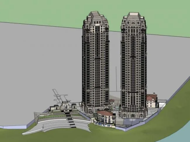 Sketchup Residential Model | Super high-rise residential building, classical style
