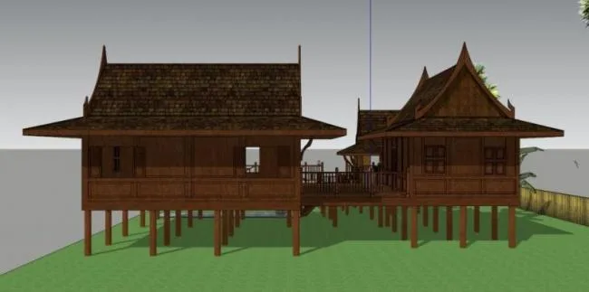 Sketchup Villa Model | Southern Villa, Classical Style