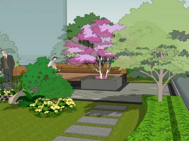 Sketchup Landscape Model | Roof Garden, Modern Style
