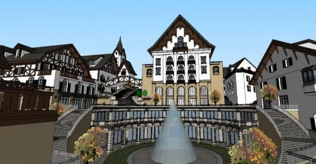 Sketchup Business Model | Multi story Farm Clubhouse, Classical Style