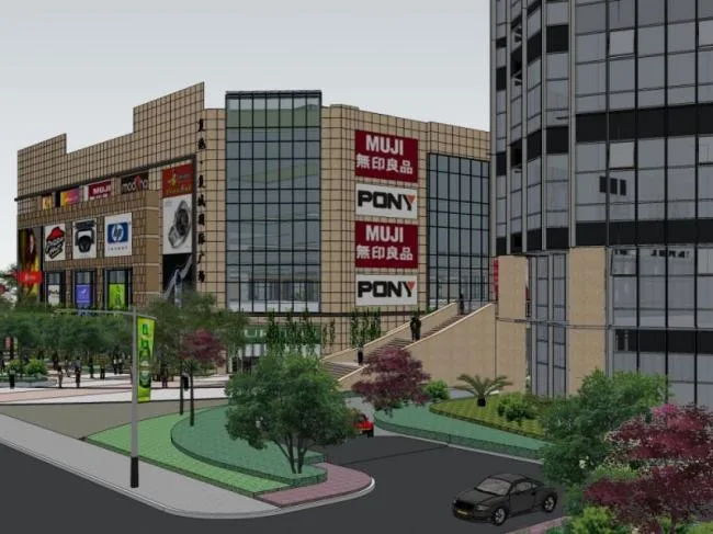 Sketchup Landscape Model | Commercial Landscape, Modern Style