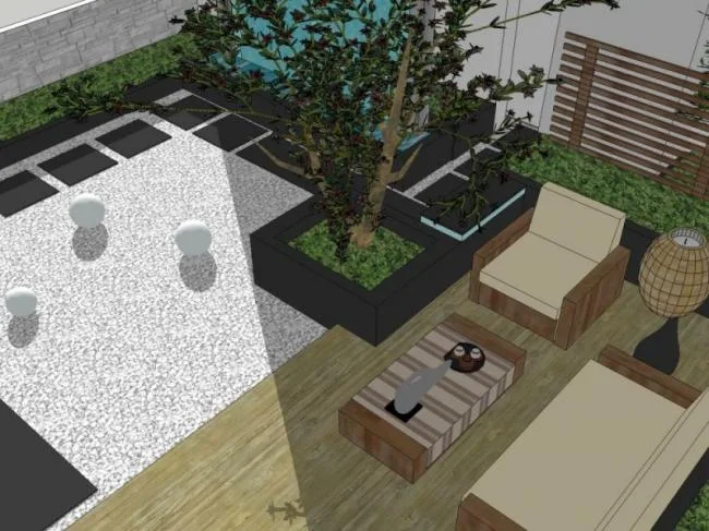 Sketchup Landscape Model | Roof Garden Landscape, Modern Style