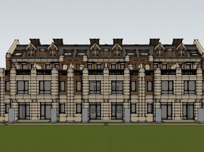 Sketchup Villa Model | Multi story Garden Villa, Classical Style
