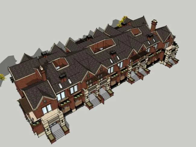 Sketchup Villa Model | Multi row Villa, Modern Style