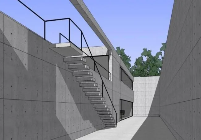 Sketchup Residential Model | Zhongshan Mansion, Low rise Residence, Modern Style, Tadao Ando