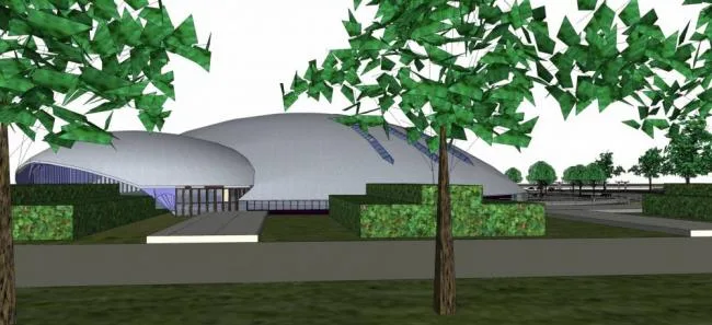Sketchup Cultural Model | Landscape, Urban Sketch, Park, Dam, Modern Style, Square Guild Hall, Cultural Architecture
