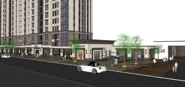 Sketchup Residential Model | High rise residential, ground floor commercial, street side commercial, European style