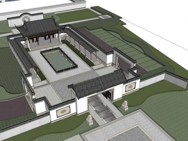 Sketchup Residential Model | Landscape, Chinese Style