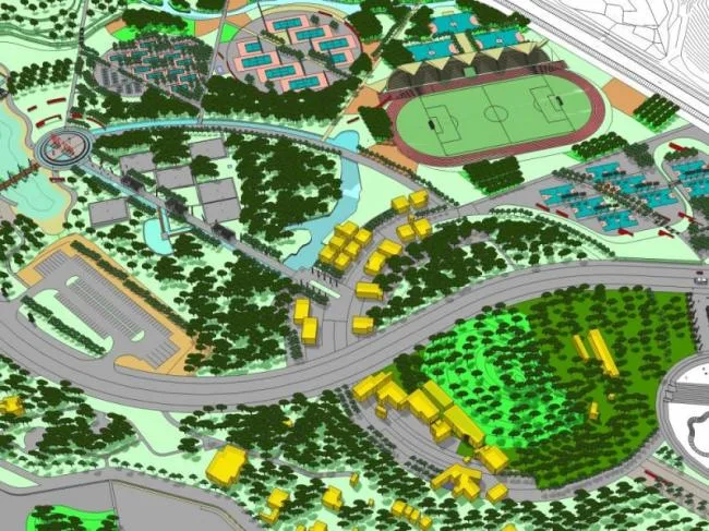 Sketchup Landscape Model | Park Landscape, Modern Style