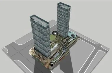 SketchUp Complex Model: Modern Super High-Rise Office, Commercial, and Hotel Building-BIM WORLD