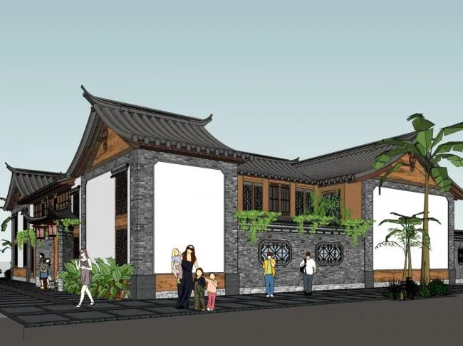 Classical Courtyard Villa Model in SketchUp