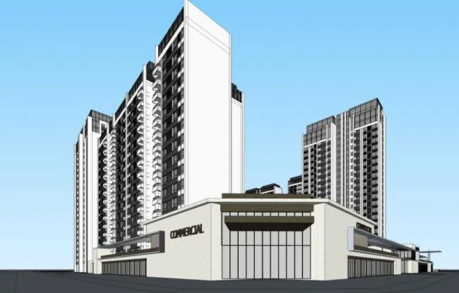 Sketchup Residential Model | High rise residential buildings, residential buildings, ground floor commercial buildings, modern style