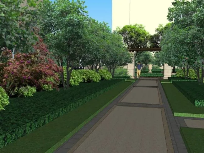 Sketchup Landscape Model | Square Landscape, Residential Landscape, Classical Style