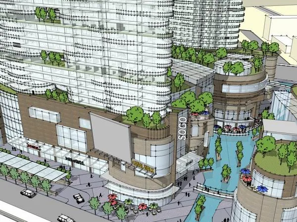 SketchUp Complex Model: Modern Super High-Rise Office, Residential, and Commercial Building