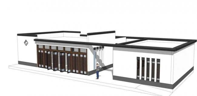 Sketchup Office Model | Management Room, New Chinese Style