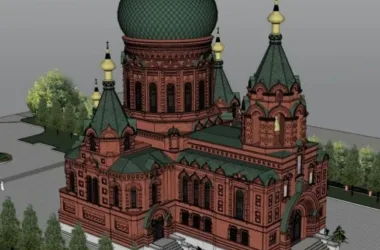 SketchUp Cultural Model: Multi-Story Sophia Church in Classical Eastern European Architecture-BIM WORLD