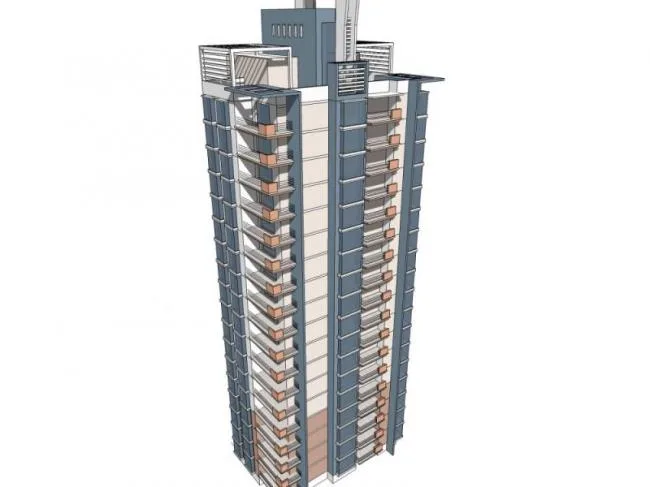 Sketchup Residential Model | High rise Residential Buildings, Modern Style