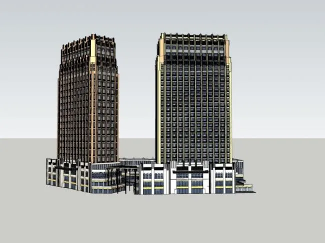 Sketchup Complex Model | Multi story Commercial Complex, Residential, Classical Style