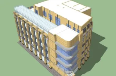 Modern Multi-Story Office Building Model in SketchUp-BIM WORLD