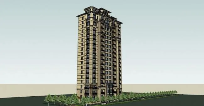SketchUp Residential Models: Classical Style High-Rise Buildings