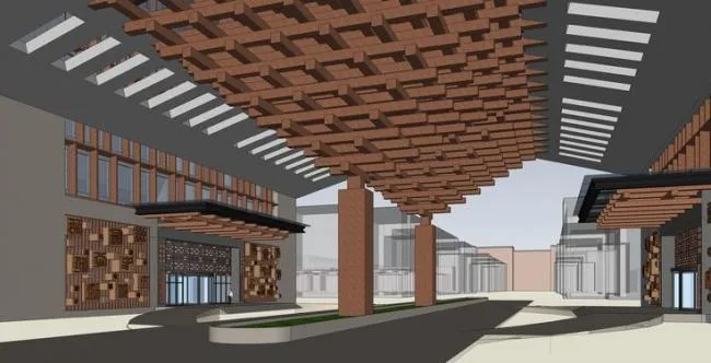 Sketchup Residential Model | Multi story high-rise mixed use, apartment building, residential building, modern style