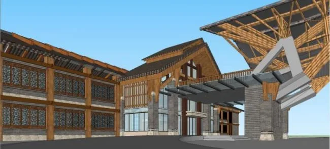 Sketchup Hotel Model | Multi story Hotel, Chinese Style