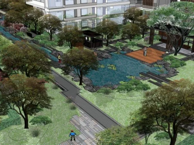 Sketchup Landscape Model | Residential Landscape, Residential Landscape, Modern Style