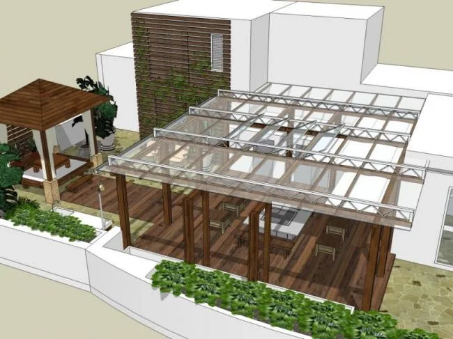 Modern Roof Garden Design with SketchUp Landscape Modeling