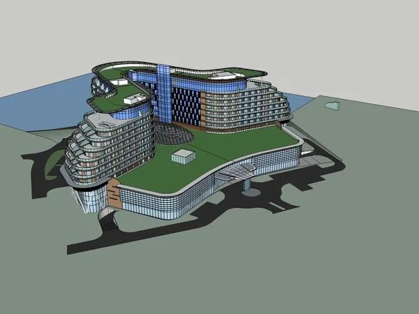 Sketchup Hotel Model | High rise Hotel, Modern Style