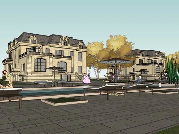 Sketchup Villa Model | Townhouse, Classical Style
