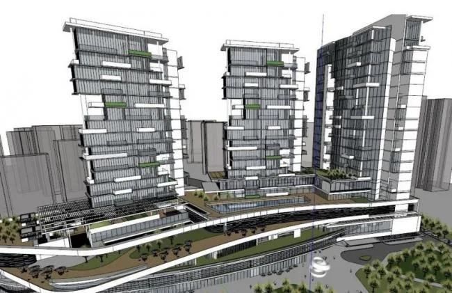 Modern High-Rise Office Model in SketchUp