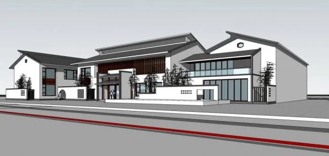 Sketchup Business Model | Multi story clubhouse, commercial building, Chinese style