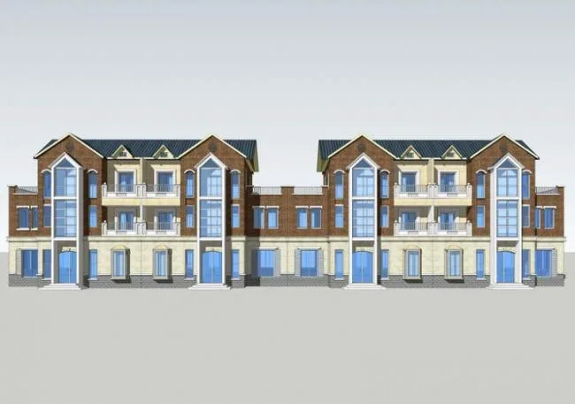 Sketchup Villa Model | Row Villa, British Classical Style