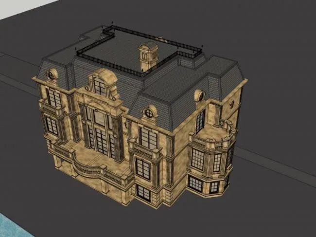 Sketchup Villa Model | Solo Villa, Clubhouse, French Style