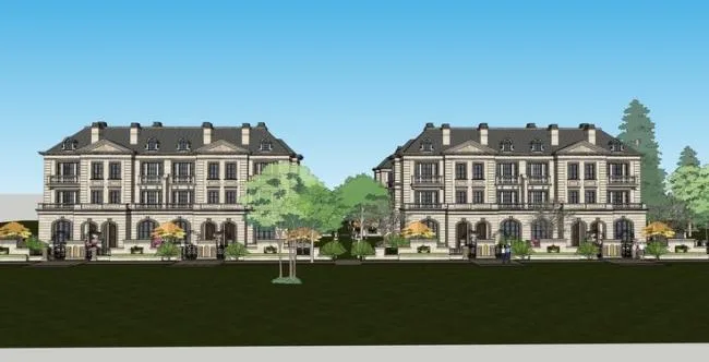 SketchUp Villa Model: French Classical Row House Design