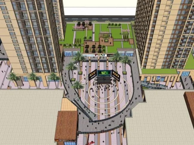 Sketchup Landscape Model | Commercial Landscape, Modern Style